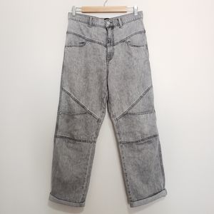 Bdg high waist mom jeans gray acid wash 28